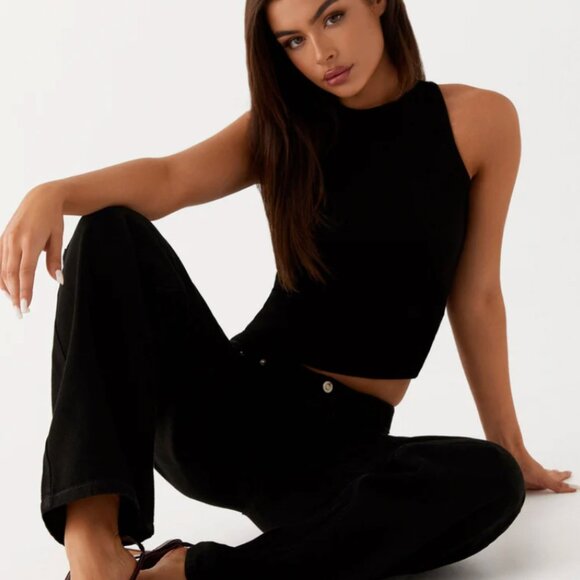 Peppermayo Exclusive - Keanna Low Rise Denim Jeans - Black - Picture 2 of 6